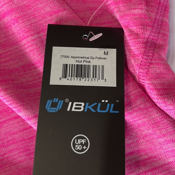 Ibkul Asymmetrical Zip PulloverTop in Hot Pink Size M - Picture 10 of 11